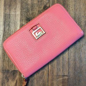 Dooney & Bourke Pebble Leather Zip Around Wallet Pink